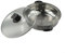 Faitout robuste en acier inoxydable avec couvercle transparent et double poignée unique (26 cm)