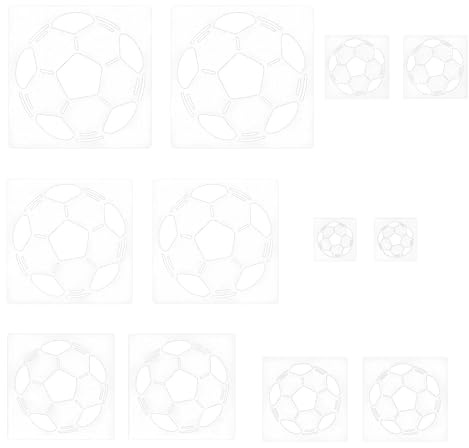 Foonary 12 Stück Fußball Schablonen Set, 6 Größen, Airbrush Schablonen für Textil, Holz, Glas & Wand, Malschablonen Waschbar, Biegsam & Wiederverwendbar Textilgestaltung