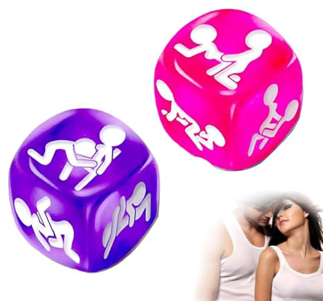 WeddHuis Set de 2 Dés Érotiques Jeu de Positions Sexuelles Livre Ludique pour Couples Jeu Humoristique pour Soirées, Chambre à Coucher, Cadeau pour Adultes et Amoureux