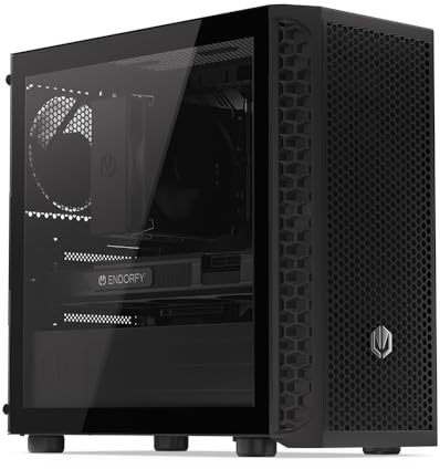 ENDORFY Signum M30 Air, mATX PC-Gehäuse, 3x120 mm PWM-Lüfter, bis zu 159 mm CPU-Kühler, bis zu 345 mm GPU, Mesh-Panel, Staubfilter, 1xUSB-C 3.2 Gen 2x2, 2xUSB-A 3.2 Gen 1, kompakte Größe