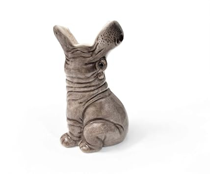 Hungry Hippo Vase Small – graue Nilpferd-Vase aus Dolomit, ca. 14 cm, Design-Deko & Geschenkidee
