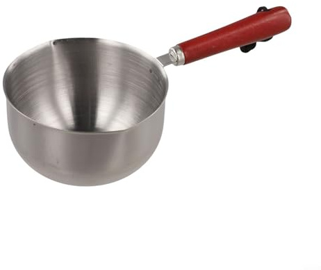 Oil Pot with Wooden Handle, 500 ml Small Casserole for Induction Gas Electric, Versatile Sauce Pan for Melting Butter and Heating Sauces, Space-Saving Design with Hanging Hole (500 ml)