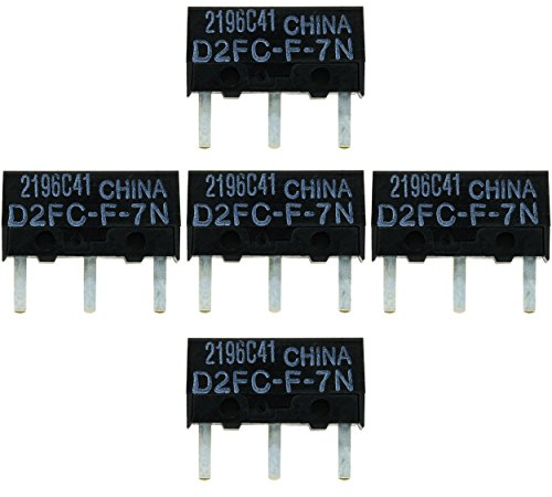 5X D2FC-F-7N Mikroschalter Reparatur-Satz/Repair-Kit passend für Mäuse von Logitech, Razer, Roccat, SteelSeries und Weitere