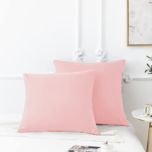 AYSW 18 Couleurs Lot 2 Taie d'oreiller 65x65 cm Rose Housse Oreiller Coussin pour Canapé Lit Fermeture Éclair Anti-Acariens Hypoallergénique Protège Oreiller Zip Microfibre