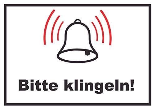 HB-Druck Bitte klingeln Schild A4 Rückseite selbstklebend