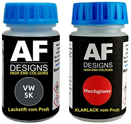 Lackstift für VW/Volkswagen 5K Uranograu + Klarlack je 50ml Autolack Basislack Set