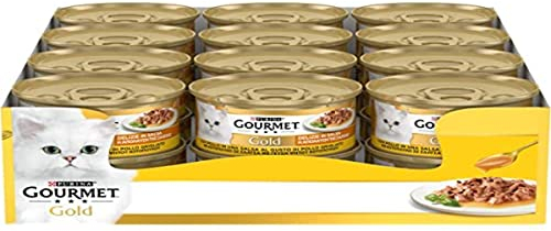 GOURMET Gold Delizie in Salsa Cibo Umido per Gatti Adulti Filettini con Pollo 24 Lattine da 85g