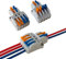 Aiqeer 9 Pezzi KV424 Leva-Dado Cavo Connettore, 2 in 4 out Bilaterale Conduttore Compatto Connettore, Morsettiera Connettore Molla, Morsettiera Cavo Connettore Rapido