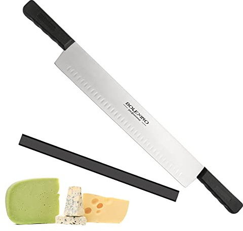 BOLEXINO 15 Double Handle Cheese Knife, High Carbon Steel for Charcuterie
