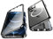 Jonwelsy Hülle für iPhone 12 Pro, 360 Grad Beidseitig Schutz Kompatibel mit Magsafe Magnetische Adsorption Metallrahmen Case Vorne Glas Hinten Frosted PC Cover Handyhülle für 12 Pro 6.1 (Schwarz)