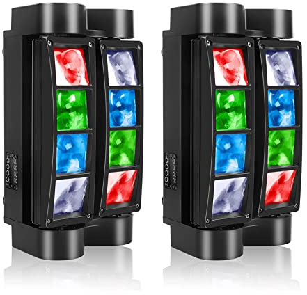 UKing 2pcs Moving Head LED Discolicht 8 x 10W RGBW Beams LED Lichttechnik DMX 512 Sound Aktiviert für DJ Partylicht Lichteffekte Bühnenbeleuchtung Hausparty