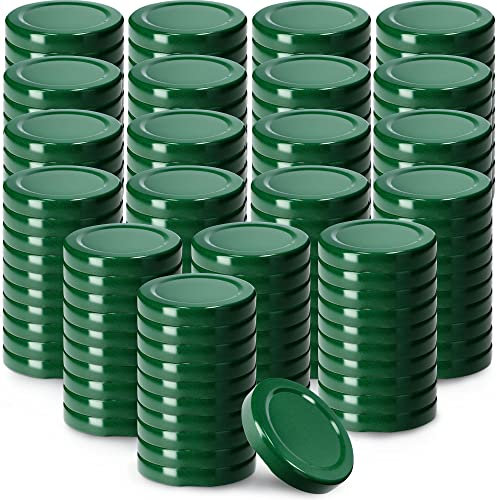 KADAX Schraubdeckel fi53 mm, Twist-Off-Deckel Set aus Metall, passend für 115ml Gläser, Ersatzdeckel mit 4 Einrastzähnen, Deckel für Flaschen und Einmachgläser (200 Stück, Grün)