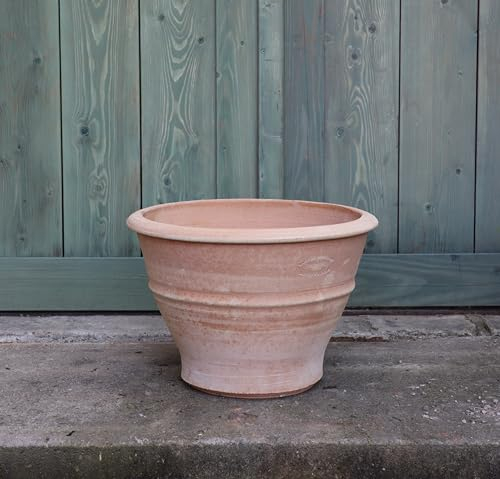 Palatina Werkstatt Winterfester Terracotta Blumentopf, schöner Pflanzkübel, 40 cm groß, Keramik Topf, Blumentopf für Garten, Terrasse, Balkon, Buxus 40 cm