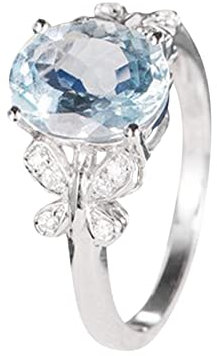 wojonifuiliy01-Damen-Schmetterlingsring, Verlobungsringe, Statement-Ringe für alle Frauen (Silver-b, 6)
