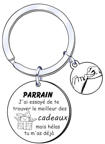 AIMINI Cadeau Parrain Cadeau Parrain Porte clés Cadeau Parrain Anniversaire Cadeau Parrain Noel Cadeau jour du baptême Parrain Cadeau Parrain original Cadeau Parrain personnalisé (1)
