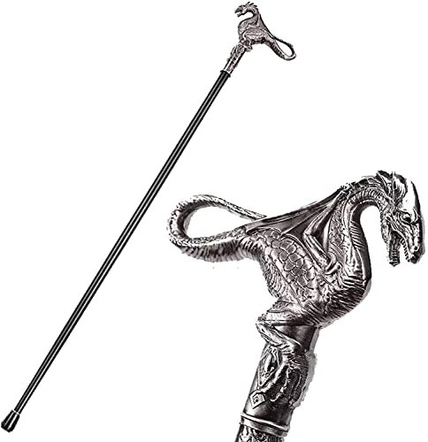 CAZARU Gotischer Spazierstock für Männer – Metall, Kostüm, Cosplay, dekorative Stöcke, Vintage-Stil, Stöcke, Basteldekorationen – Geschenke für Gehstockliebhaber, Familie L
