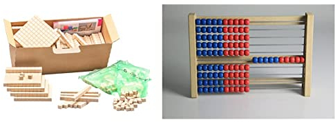 WISSNER aktiv Lernen - Dienes Klassensatz zum Dezimalrechnen 432 Teile - RE-Wood & ® aktiv Lernen - 100 er Rechenrahmen rot/blau - RE-Wood®