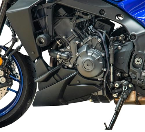 Motorrad Bellypan Unterer Motorschutz für MT-09 MT09 SP Tracer 9 2021-2025 | Tracer9 GT Spoiler Karosserierahmen Unterbodenschutz Motorverkleidungsabdeckung (Matt-schwarz)