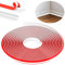 TPE Quadrant Trim, 6M Flexible Moulding Wall Corner Edging Strip Self Adhesive, Skirting Board Trim, Caulk Strip Beading for Laminate Flooring, Wall Ceiling, Cabinet Countertop, Etc (White,19 * 13 MM)