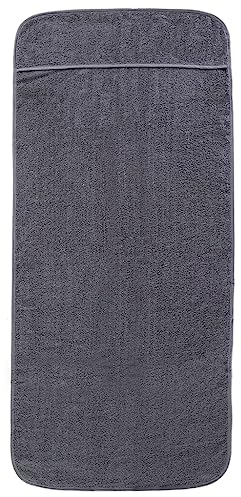 vidaXL Strandtücher 2 STK., Frottee Schonbezug für Strandstuhl, Strandliegenauflage mit Kapuzenüberschlag, Handtuch Badetuch, Anthrazit 60x135cm Stoff 400 GSM