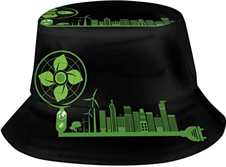 351 Men Women Sun Caps Caring for The Ecology and Environment Concept Electric Fan Beach Sun Hat Soft Beach Hat Breathable Sun Hat for Outdoor Holiday Summer