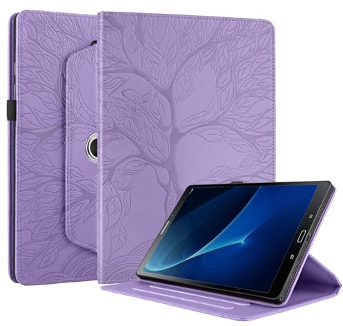 Succtopy Cover Compatibile con Samsung Galaxy Tab A6 2016 10.1 360 Gradi di Rotazione Girevole Case Protettiva con Porta Penna Custodia Samsung Galaxy Tab A6 10.1 Pollici SM-T580/SM-T585 Viola