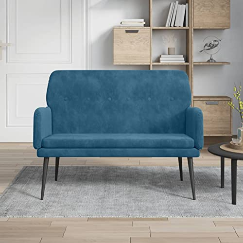 ZEYUAN Sitzbank, Flur Möbel, Sitzbank Esszimmer, Bettbank, Flur Deko, Sitzhocker, Truhenbank, Truhenbank, Schlafzimmer Möbel, Blau 108x79x79 cm Samt
