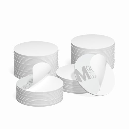 SANPOPO NFC-Tag-Karten, programmierbar, NFC, 215 Etiketten, PVC, NTAG215, selbstklebende Rückseite, rund, 25 mm, 504 Byte Speicher für Android iPhone und alle NFC-fähigen Geräte, 100 Stück