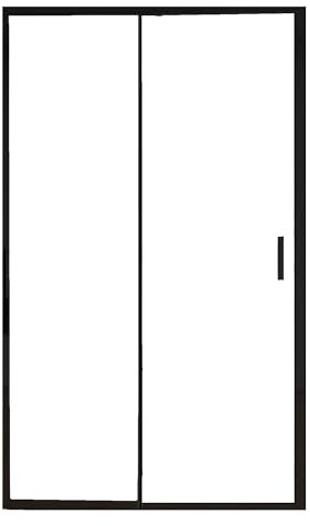 Porte de douche en niche porte coulissante anti-calcaire profils noirs h195 6mm AGATA - 124