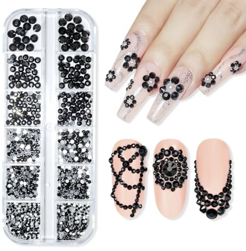 Makartt Rhinestones, Crystal Nail Gems, Flat Back Gems Crystal Nail Rhinestones for Nail, Nail Diamonds Stone Nail Charms DIY Crafts Makeup Nail Accessories