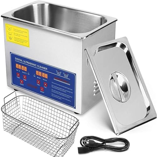 6L Ultraschall-Schallplattenreiniger, mit Heizungs-Timer-Tastensteuerung, einstellbare Temperatur/Edelstahl 304, für 7-Zoll-/12-Zoll-Schallplatten, Keine Oberflächenschäden