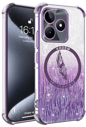 XINYEXIN Funda Glitter para Realme C53 / Realme C51 / Realme Note 50, Carcasa Antigolpes TPU Transparente Bling Brillante Brillo Ultradelgado Slim Bumper Case - Viola