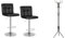 SONGMICS Chaises de Bar, Lot de 2, Tabourets Hauts, Hauteur Réglable, Revêtement en PU & Portemanteau, Portant à vêtement d’entrée, en métal, sur Pieds, 44 x 182 cm