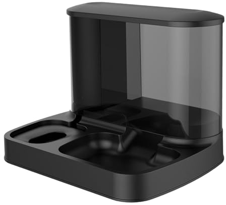 JISADER Futterspender Katze, Futter- und Wasserspender, Automatischer Futterspender, Intelligenter Katzenfutter Automat, Haustiere Trockenfutter, Futterspender für Katzen/Hunde, Schwarz