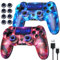 TURPOW Wireless Controller For PS4 2Pcs Compatible with PS-4 Pro/Slim/PC with Enhanced Joystick/Dual Motor Vibration/ 6-Asix Sensor/Led Touchpad/Audio Function/USB Cable