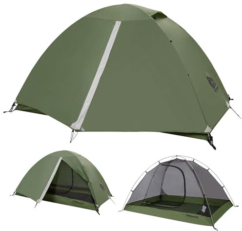 Underwood Aggregator Tent 2Persone 2 Mann Zelt fürs Wandern - EIN leichtes,wasserdichtes EIN Mann Zelt fürs Camping,einfach aufzubauenes kompaktes 2-Personen-Kuppelzelt, 3 Saisonen EIN Mann Zelt