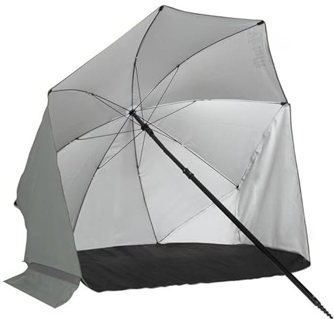 VirtuFit Parasol de plage - Protection contre le vent - 180 cm - Gris, gris (180 cm), 180 cm
