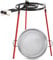 TIENDA EURASIA – Set Paellero de Gas | 3 Patas Reforzadas de 85 cm de alto + Paellera Pulida Color Plata + Quemador Redondo | Apto para Exterior | Color Negro y Rojo | Soporta hasta 60 Kg (46 cm)