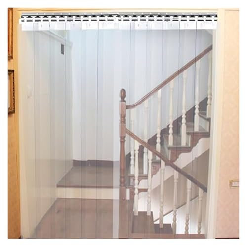 WXQTM Weicher Kunststoff-Türvorhang Langlebiger Türstreifen-Trennvorhang 2.5mm Dick PVC-Streifenvorhang für Lagerhallen Einkaufszentren, (1.5x2.3m)