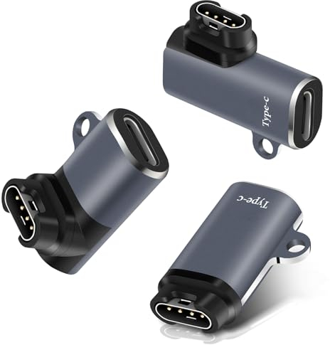 AXFEE 3PC USB C auf G-Armin Adapter, 90 Grad Typ C Buchse G-Armin Ladeadapter Datentransfer, Ladekabel Uhr Adapter, für G-Armin Watch Fenix 5 6 6S, Forerunner 45, Approach S60, EPIX 2, Instinct, Venu