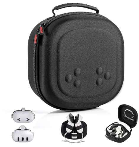 STARTRC GAMES for Q3S Tasche für Meta Quest 3S/Quest 3, Reisen Lagerung Tragetasche Kompatibel mit VR-Headset, Touch Controllern und Anderem Zubehör, Hartschalen Tasche für Reisen und Aufbewahrung