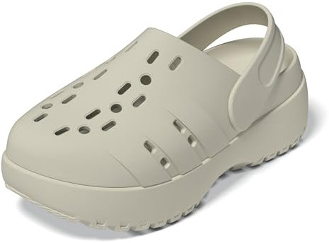 adidas Femme ADILETTE PLATFORM CLOG, Wonder White/Wonder White/Wonder White, 40.5 EU