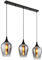 Ausgefallene Balkenpendelleuchte 3-flammig Lampenschirme Rauchglas, Breite 83cm