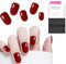 Short Square Press on Nails with Glue, 24 Pcs Elegant French Tip Fake Nails, Stick on Nails for Women, Durable and Reusable, Perfect for Christmas, Weddings, or Parties, DIY at Home (Red)