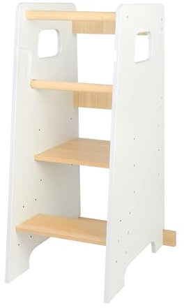 OHMG 4 en 1 Tour d'apprentissage pour Enfants, Montessori avec Toboggan Tour d Observation,Multifonctionnelle Tour d'apprentissage à Hauteur réglable pour Enfants,Tour d Observation Enfant