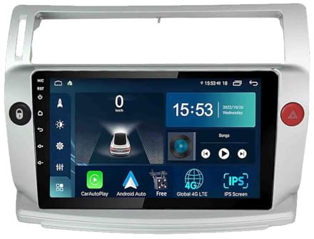 Android 14 Autoradio 2Din GPS Navi für Citroen C4 2004-2014 9 Zoll Auto Bildschirm Radio mit Bluetooth 5.0 Carplay Android Auto WiFi 4G DSP SWC MIC+ AHD Rückfahrkamera(S-2(2G+32G))