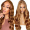 Lakaisa Body Wave Human Hair Wig Lace Frontal Perücke Damen Echthaar Glueless Wear and Go Grade 8 A 100% Brazilian Remy Hair 4X1 HD Lace #30 Brown Color Hair No Smell for Women 20 Inch