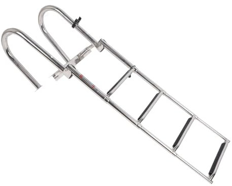 Stainless Steel Telescoping Pontoon Ladder Slip Folding Deck Railing Swimming Marine