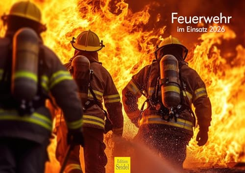 Edition Seidel Premium Kalender Feuerwehr im Einsatz 2026 Format DIN A3 Wandkalender Feuer Brand Beruf freiwillige Feuerwehrleute Ehrenamt Brandschutz