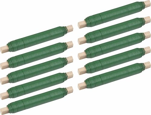 Meister Basteldraht grün 10 Stück – Leicht formbarer Bindedraht für Blumen und Pflanzen – 0,6 mm Durchmesser je 40 m
